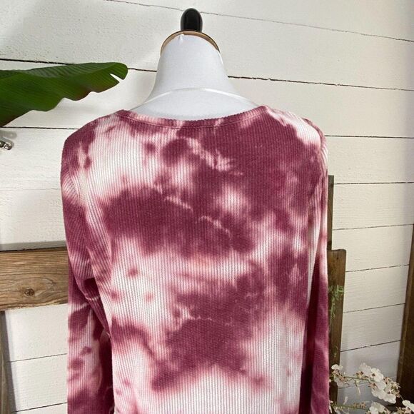 C & C California Pink White Waffle Knit L Tee NWT - Picture 3 of 10